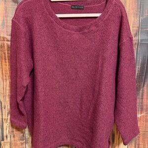 Nally & Millie Women's Scoopneck Sweater in Wine